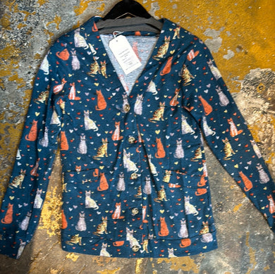 19177 Cats Heart Cardigan