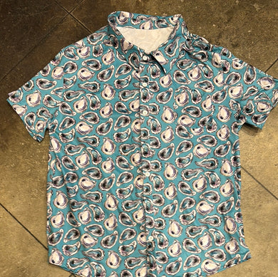 19327 Teal Button Oyster Shirt