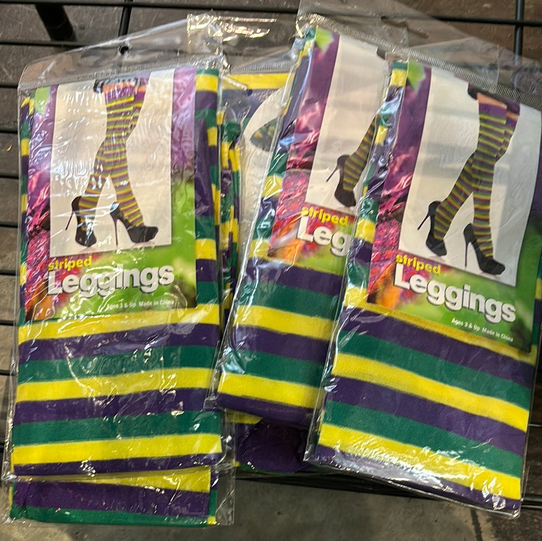 Mardi Gras Striped legging
