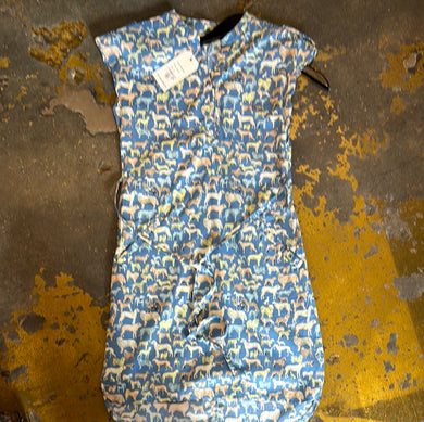 17990 Dog Breed Blue Dress