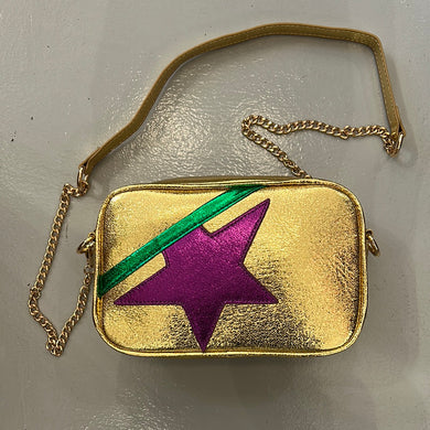 Star Gold Lame Mardi Gras Crossbody