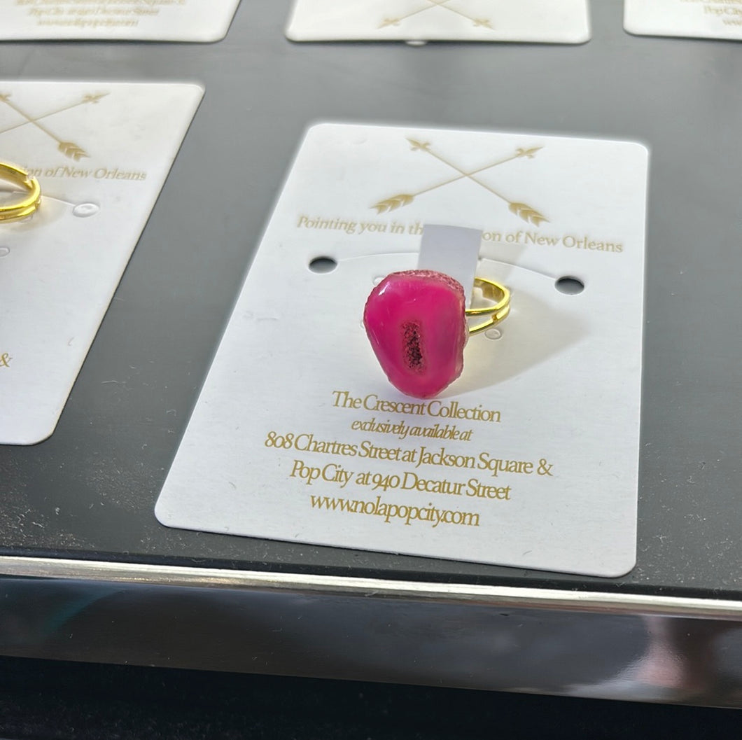 19566 mini organic druzy ring