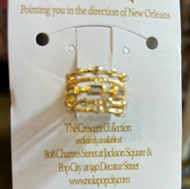 19489 18k plated 5 layer cz ring