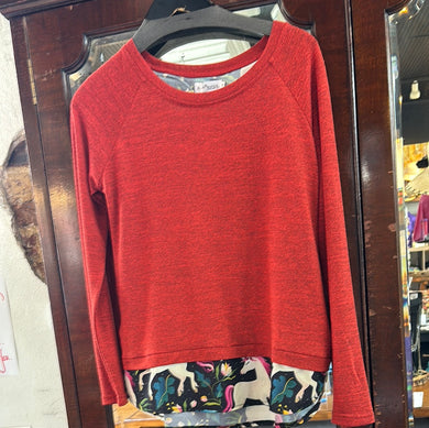 18205 Unicorn Print Sweater Top