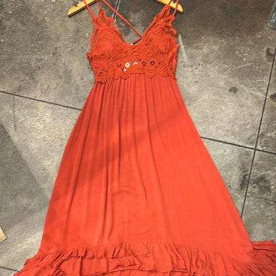 19450 Crochet Lace Trim Dress HUD9085