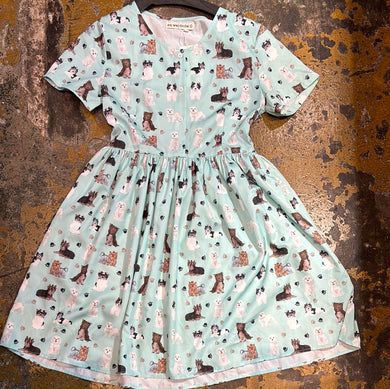 18455 Dog Paw Print Dress