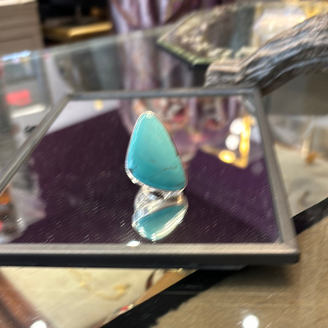 19370 Turquoise Sterling Triangle Ring