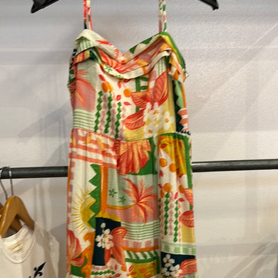 19270 Back Smocked Print Maxi