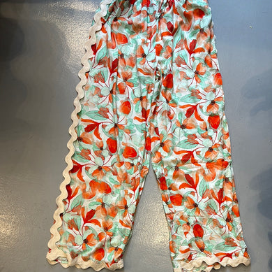 19766 Or/ Green Floral Rickrack Pant