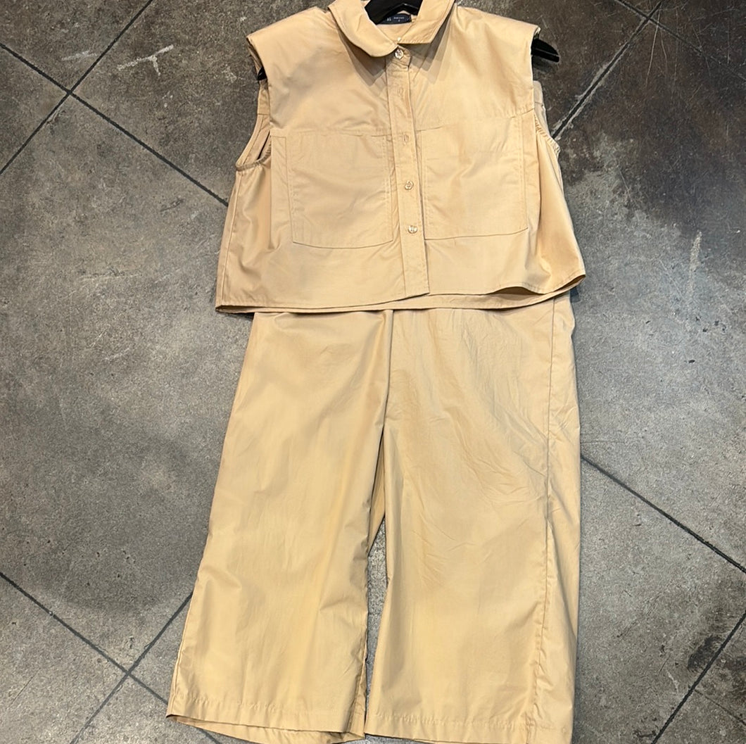 19635 Padded Shoulder Top & Pant Set
