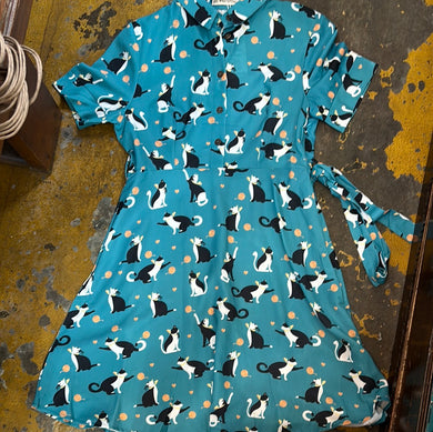 17978 Cat Balloon Print Dress
