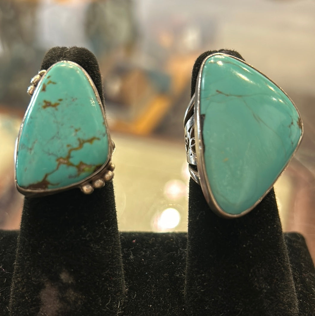 19370 Turquoise Sterling triangle ring