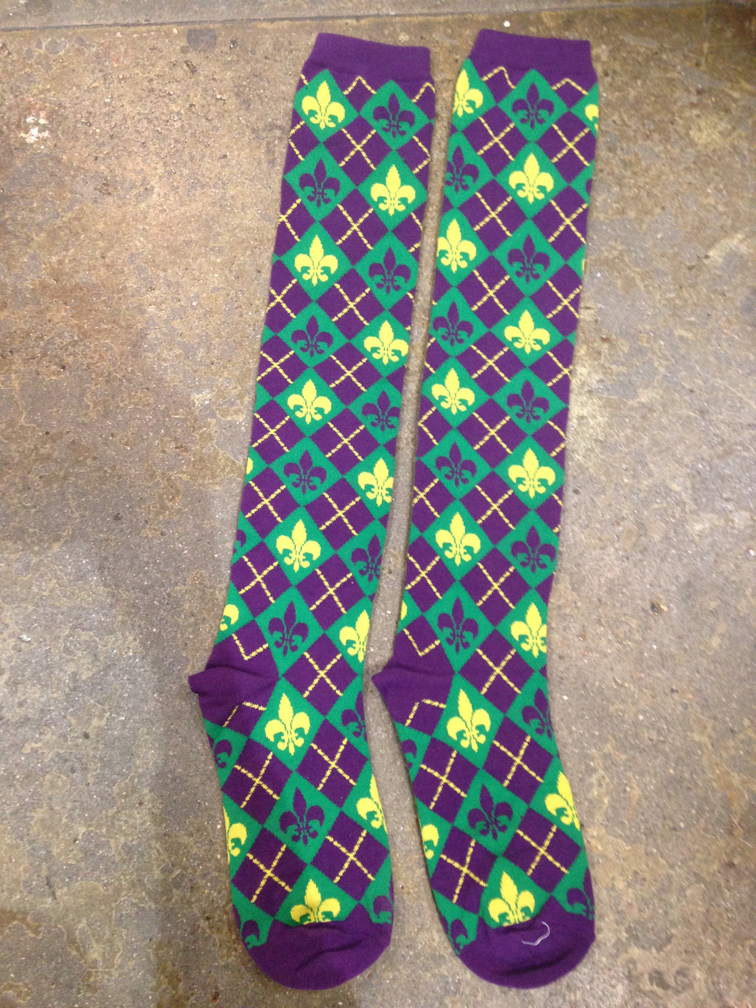 Mardi Gras Knee High Socks
