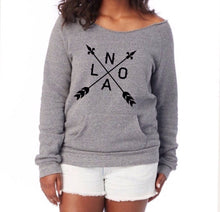 Off-The-Shoulder NOLA Arrow, Women's Maniac Sweatshirt
