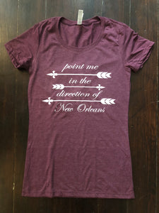 Point Me in the Direction of New Orleans, Womens Tri-Blend Shirt