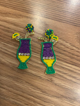 Mardi Gras Hand beaded Icon Earrings