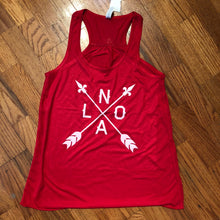 Red and White NOLA Arrow Tank Top