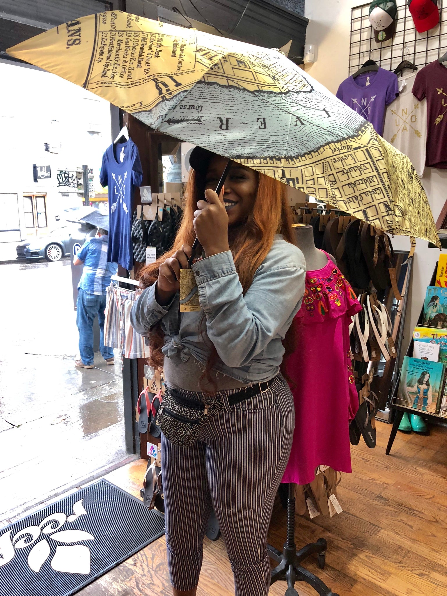 New Orleans Map Golf Umbrella - Fleurty Girl