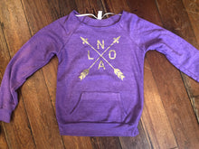 Off-The-Shoulder NOLA Arrow, Women's Maniac Sweatshirt