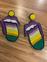 Mardi Gras Hand beaded Icon Earrings