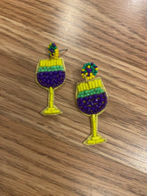 Mardi Gras Hand beaded Icon Earrings