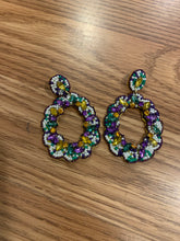 Mardi Gras Hand beaded Icon Earrings