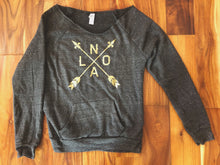 Off-The-Shoulder NOLA Arrow, Women's Maniac Sweatshirt