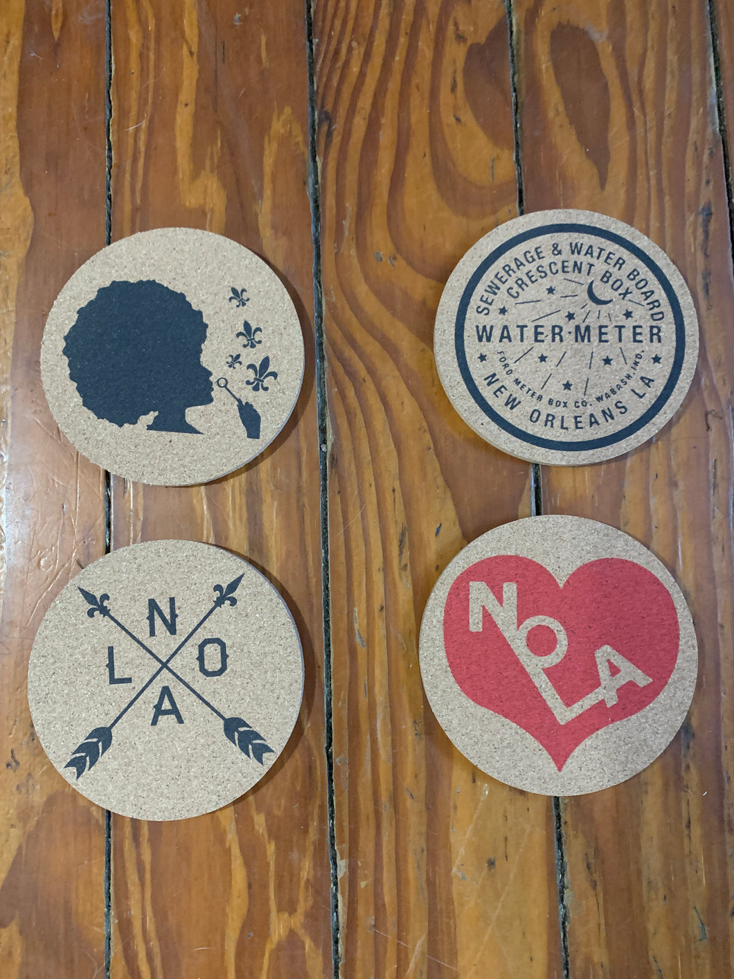 Nola Cork Coasters Set of 4 : Icon Collection