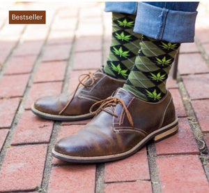 Men’s “Weed Argyle” classic crew sock