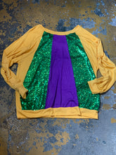 18394 Mardi Gras sequin panel jersey top
